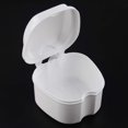 thumbnail image 1 of Denture Case Denture Cup with Strainer Coolrunner Denture Bath Box False Teeth Storage Box with Basket Net Container Holder for Travel Retainer Cleaning (Blue) (White), 1 of 5