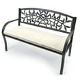 thumbnail image 2 of Jordan Manufacturing 40" x 20" Sand Solid Rectangular Outdoor Settee Swing Bench Cushion with Ties, 2 of 10