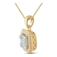 thumbnail image 2 of Mia Diamonds 14kt Yellow Gold Womens Round Diamond Cushion Cluster Pendant 1/4 Cttw, 2 of 2