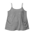 thumbnail image 6 of Fnooota Plus Size Tank Tops for Women, Cotton Loose Fit Adjustable Sleeveless Summer Camisole Gray Size 5XL, 6 of 6