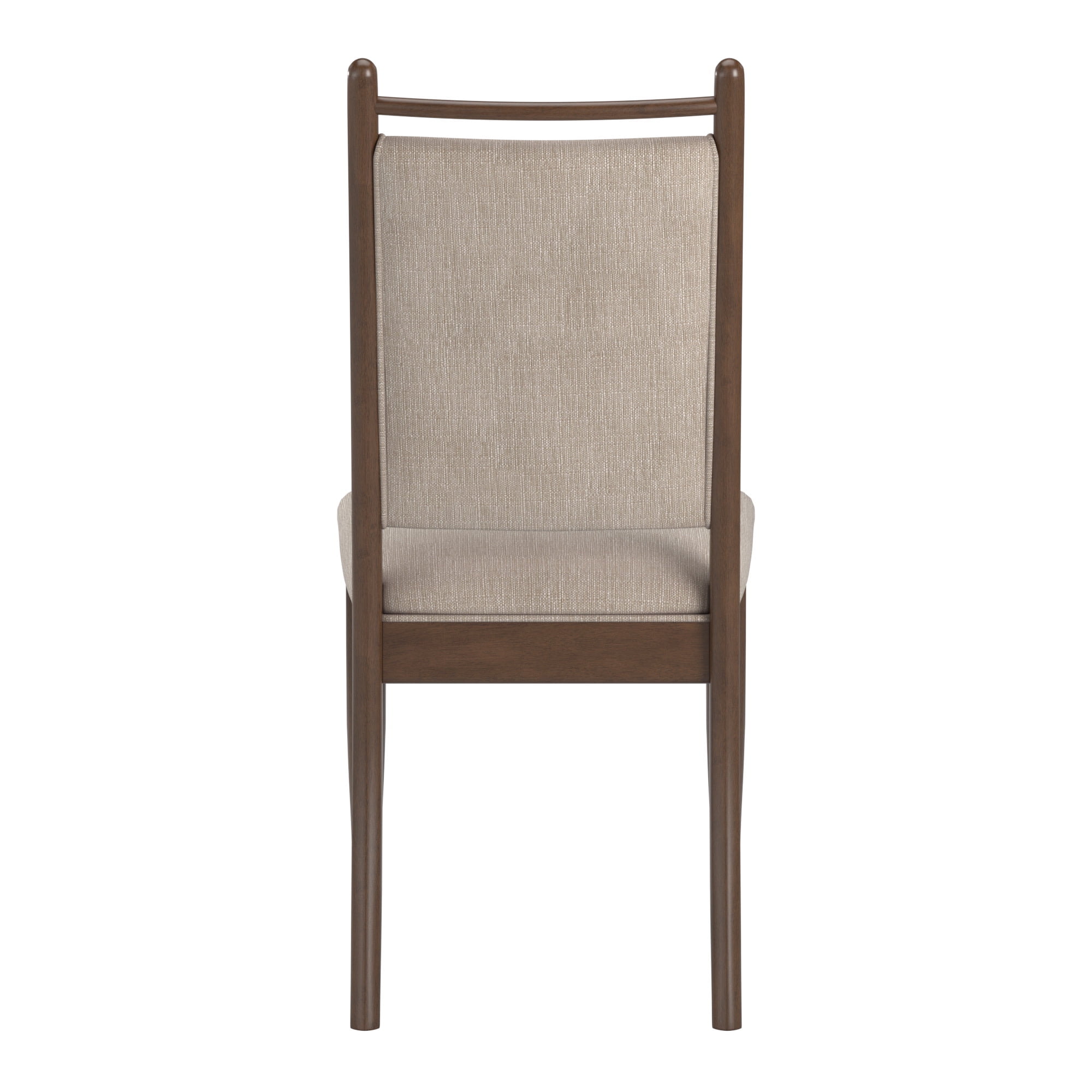 Weston Home Alta Wood Finish Beige Fabric Dining Chair, Set of 2, Walnut