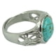thumbnail image 1 of Anillo de plata nativo americano hecho a mano con diseño de turquesa azul para vaquera., 1 of 8