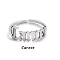 thumbnail image 1 of WREESH Twelve Constellation English Letter Ring Opening Stainless Steel Adjustable Ring, 1 of 2