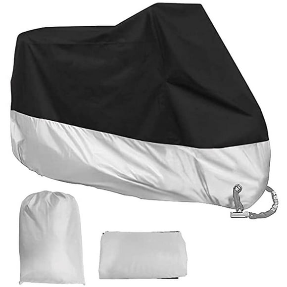 Cubierta para Motocicletas Jiula Negro y Plata Impermeable XL Protectora contra UV y Clima para Aire