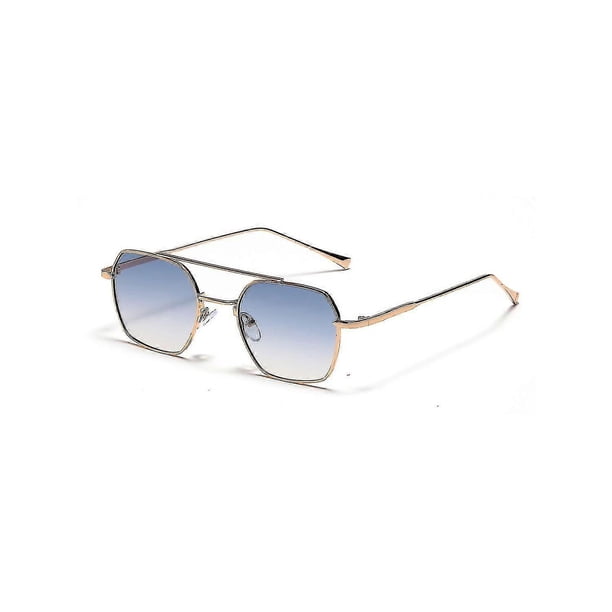 Gafas de sol vintage de metal con montura pequeña poligonal para mujer, protección UV400 xq-sg1495