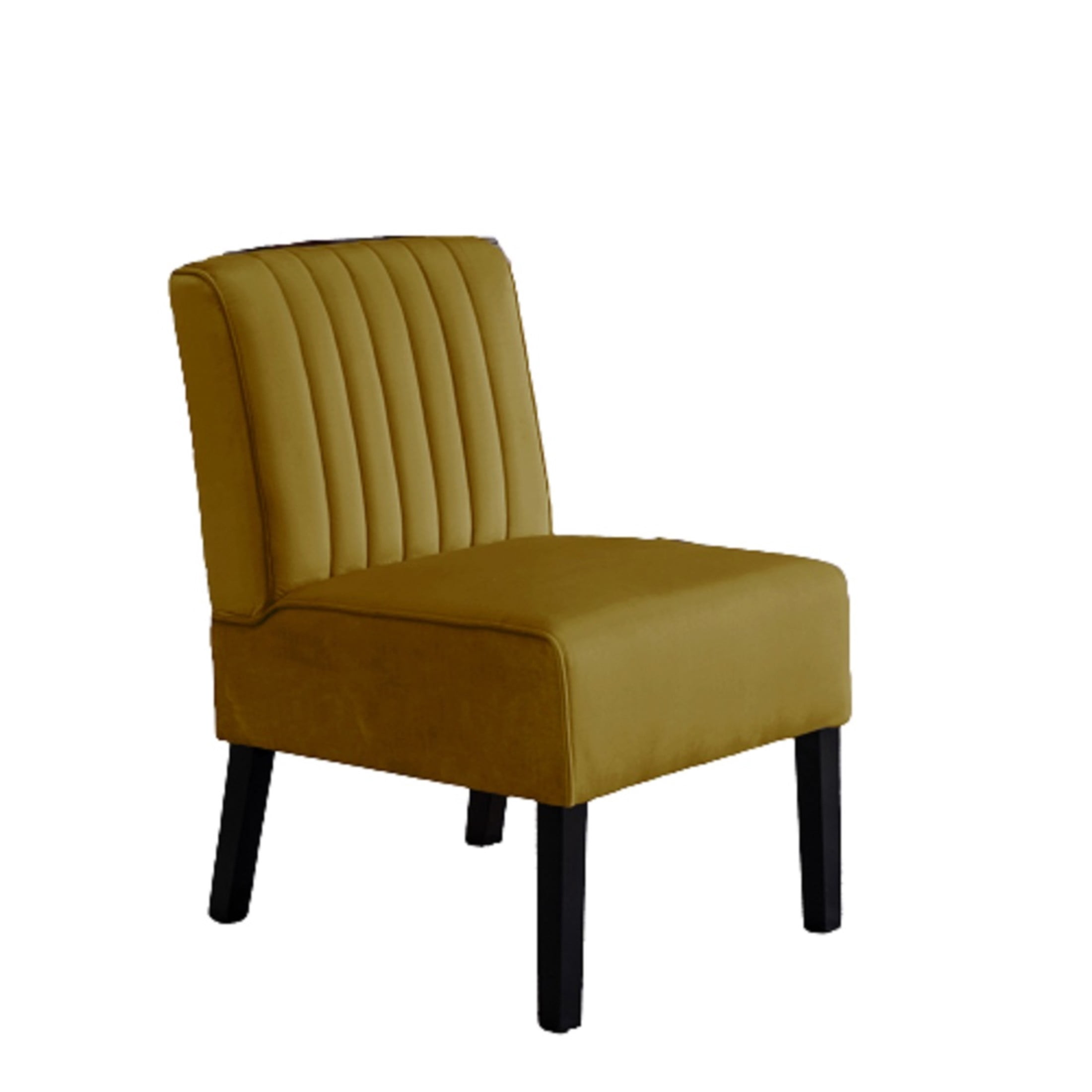 GDF Studio 29.5" Mid-Century Modern Accent Chairs Set of 2 with Channel Tufted Velvet Upholstery, Yellow