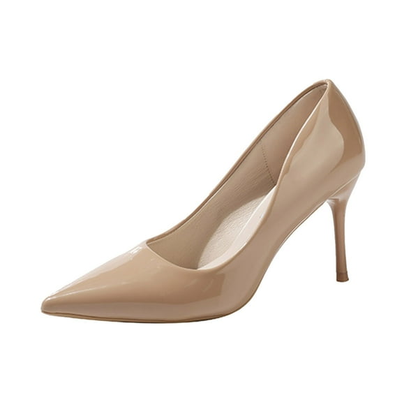 Daolelai Fashionable Autumn Women's Casual Shoes Pointed High Heels Solid Color Slip-On Comfortable Style