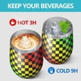thumbnail image 4 of 12oz Stemless Wine Tumblers Rainbow Color Checkered Pattern Vacuum Insulated Stainless Steel Travel Tumbler Cups Mug with Lid and Straw for Champaign,Cocktail,Beer with Cleaning Brush, 4 of 5