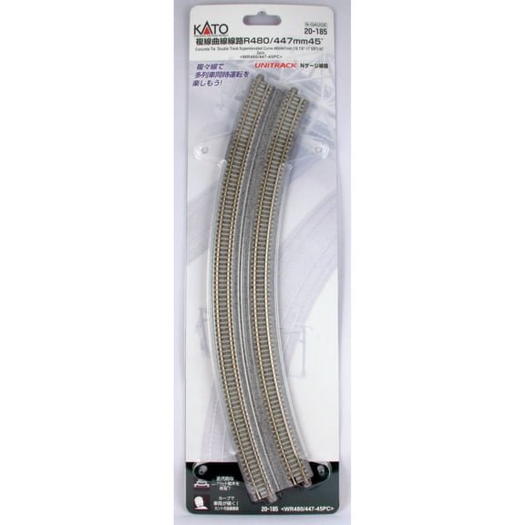 Kato USA Inc. N 18.9/17.6 45-Degree Dbl Curve Concrete Tie2 KAT20185 N Track