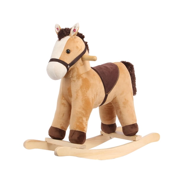 Rocking Horse Rock My Baby con sonido realista de más de 18 millones de pulgadas, marrón claro