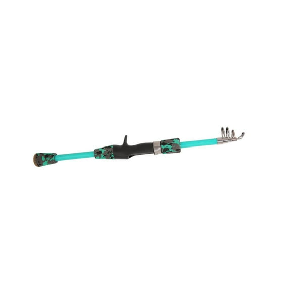 QualitChoice Outdoor Telescopic Fishing Rods Mini Fishing 1.3m Portable Pole B Green