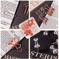thumbnail image 4 of Juego de clips de papel, clips de empuje, tachuelas antideslizantes para mapas, kits de clips con contenedor, 171 piezas de oro rosa, juego de suministros para oficina, escuela y hogar, 4 of 7