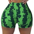 thumbnail image 2 of Lsque Green Stripes Of Watermelon Pattern High Waisted Biker Shorts for Women-Tummy Control Fitness Athletic Workout Running Yoga Gym Shorts,Moisture-Wicking-X-Large, 2 of 9