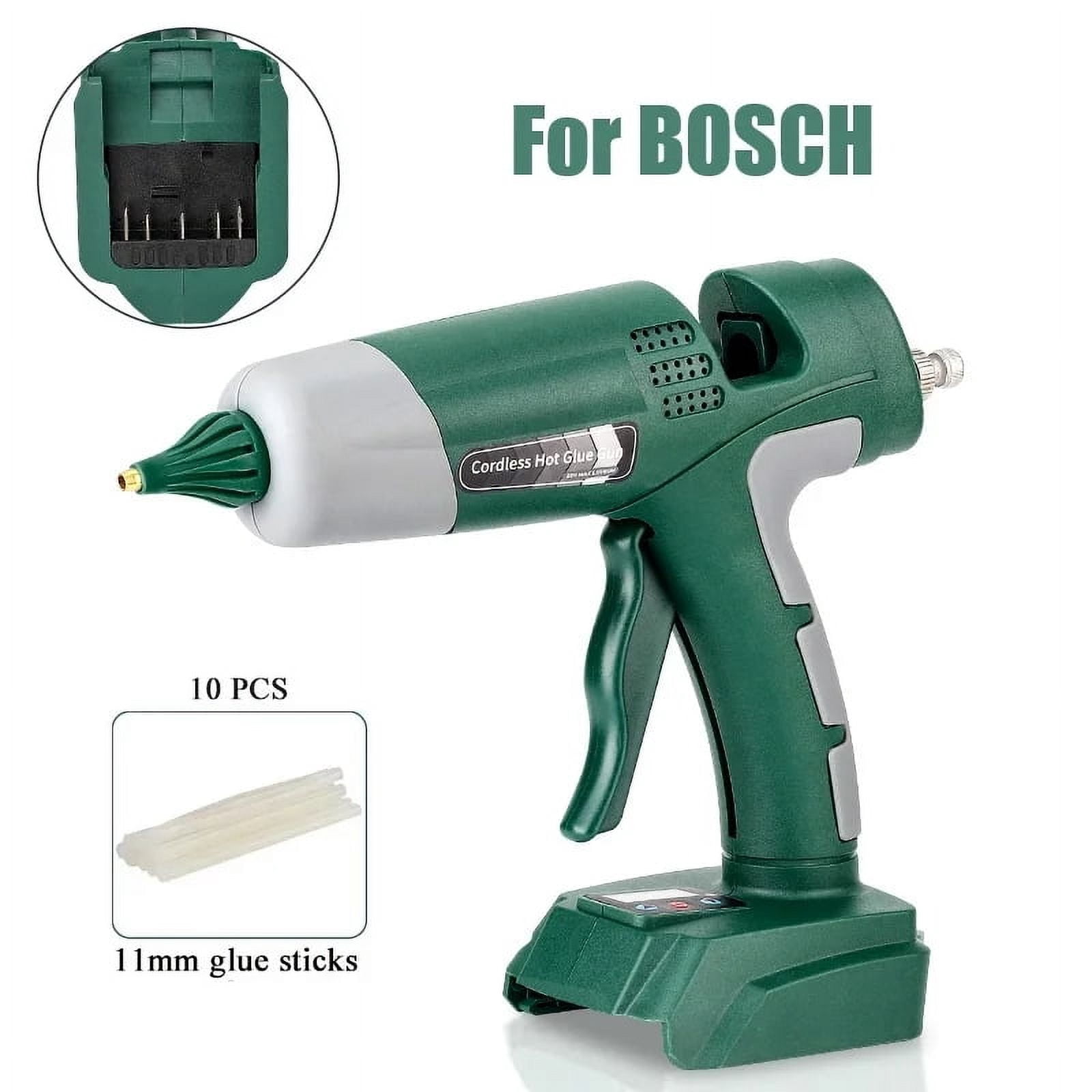 For Makita/Dewalt/Milwaukee/Bosch Ryobi 18V Li-ion Battery Cordless Hot Melt Glue Gun with 11mm Glue Sticks with Digital Display