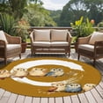 thumbnail image 4 of Round Rug 6Ft Washable Non-Slip, Japanese Style Circle Area Rugs for Living Room Bedroom, Brown Country Vintage Owl Birds Branches Indoor Floor Mats Carpet Runner for Home Decor Aesthetic, 4 of 8