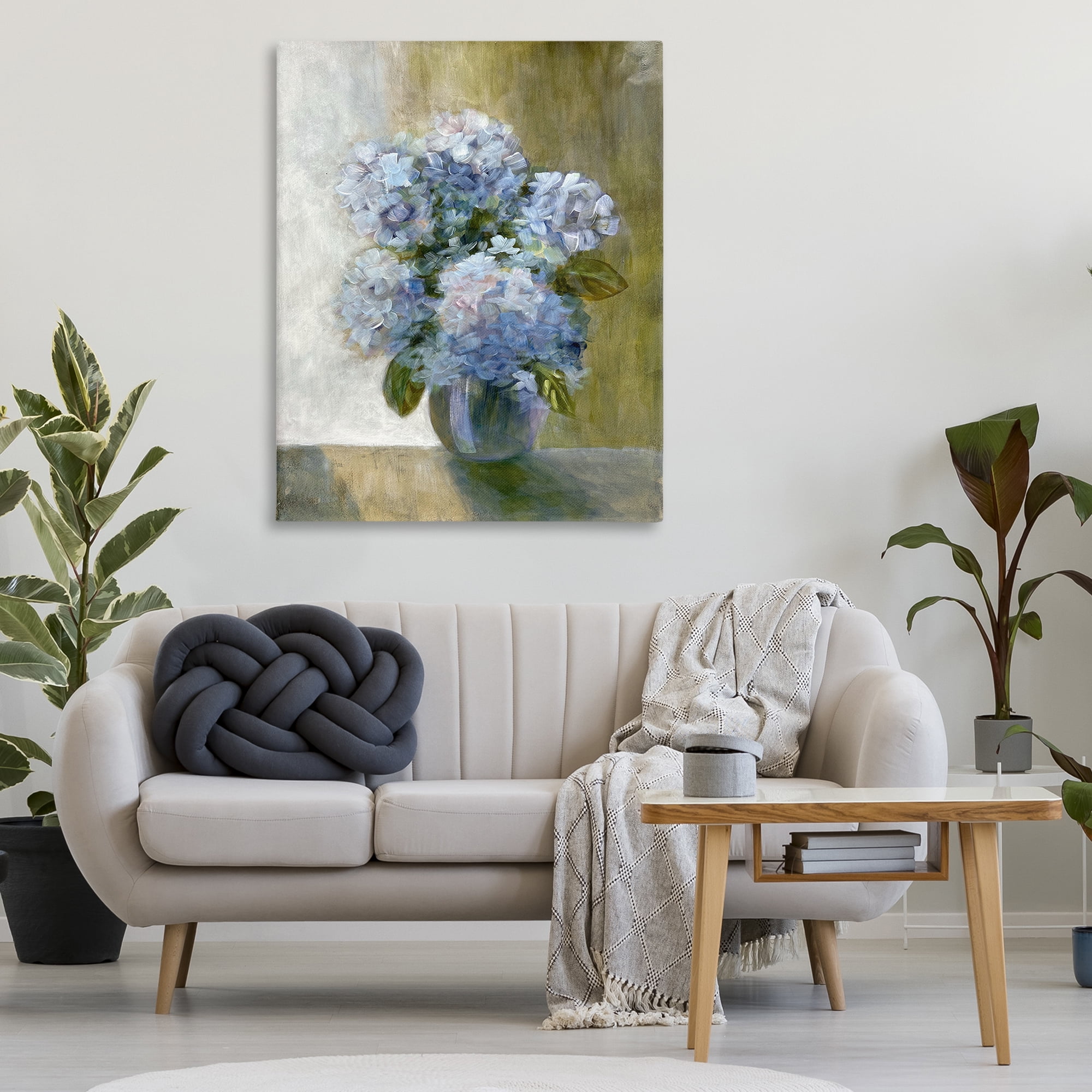 Stupell Industries Hydrangeas in Vase Botanical & Floral Painting Gallery Wrapped Canvas Art Print Wall Art, 36 x 48