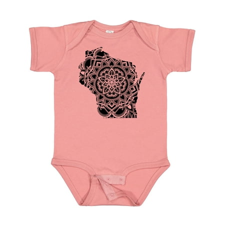 

Inktastic Wisconsin Silhouette Mandala Gift Baby Boy or Baby Girl Bodysuit