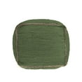 thumbnail image 4 of LR Home Square Green Braided Cotton and Jute Pouf Ottoman, 18" H x 18" W, 4 of 6