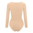 thumbnail image 4 of UAYOTSE Long Sleeve Bodysuit for Women Turtleneck Casual Basic Stretchy Body Suits Tops,XL Khaki, 4 of 6
