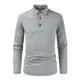 thumbnail image 1 of Mens Slim Fit Casual Shirt Long Sleeves Breathable T Shirts Stitching Soft Top, 1 of 8
