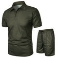 thumbnail image 6 of Fgnfyis Men's Set of 2 Piece T Shirt Sports and Leisure Set Plus Size Short Sleeved Shorts Set Men Summer Outfits Army Green L, 6 of 6