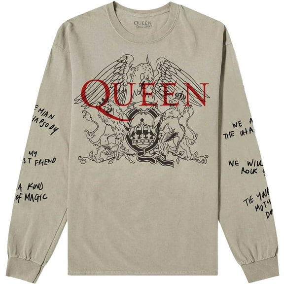 Queen Unisex Long Sleeve T-Shirt Handwritten (Sleeve Print) (Small)