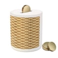 thumbnail image 3 of Earth Tones Piggy Bank, Fleur de Lis Classic Victorian Feminine Retro Spiral Floral Swirl, Ceramic Coin Bank Money Box for Cash Saving, 3.6" X 3.2", Beige Pale Caramel, by Ambesonne, 3 of 4