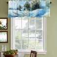 thumbnail image 4 of 2 Pack Valances for Windows, Blue Green Spring Window Valances for Living Room/Bedroom/Bathroom, Watercolor Flower Trees Nature Landscape Light Filtering Kitchen Curtain Valance 42"W x18" L, 4 of 9
