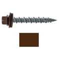 thumbnail image 2 of Metal ROOFING SCREWS: (1000) 10 x 1-1/2" Brown Hex Head Sheet Metal Roof Screw. Self starting metal to wood siding screws. EPDM washer. Colored head, 2 of 3