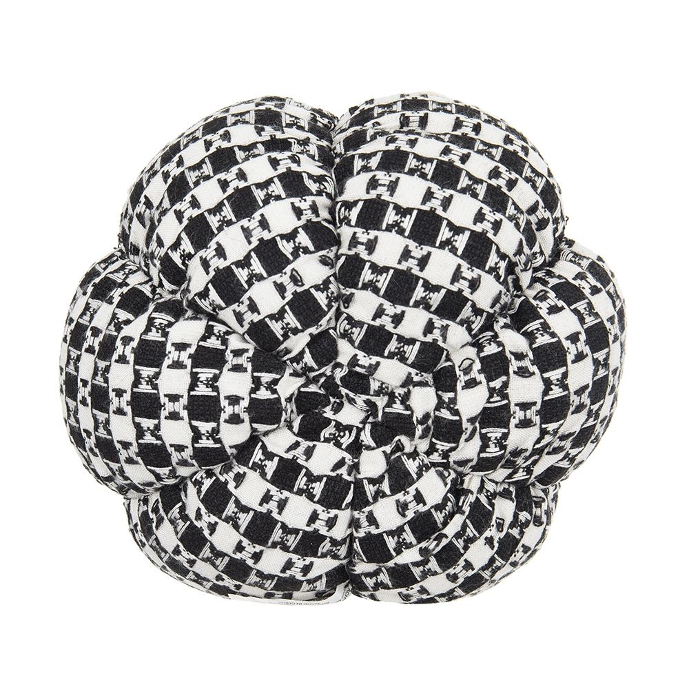 Set of 2 7x7x6.7IN Fabric Black-White Plaid Pumpkin Decor for Farmhouse Indoor Tabletop Display