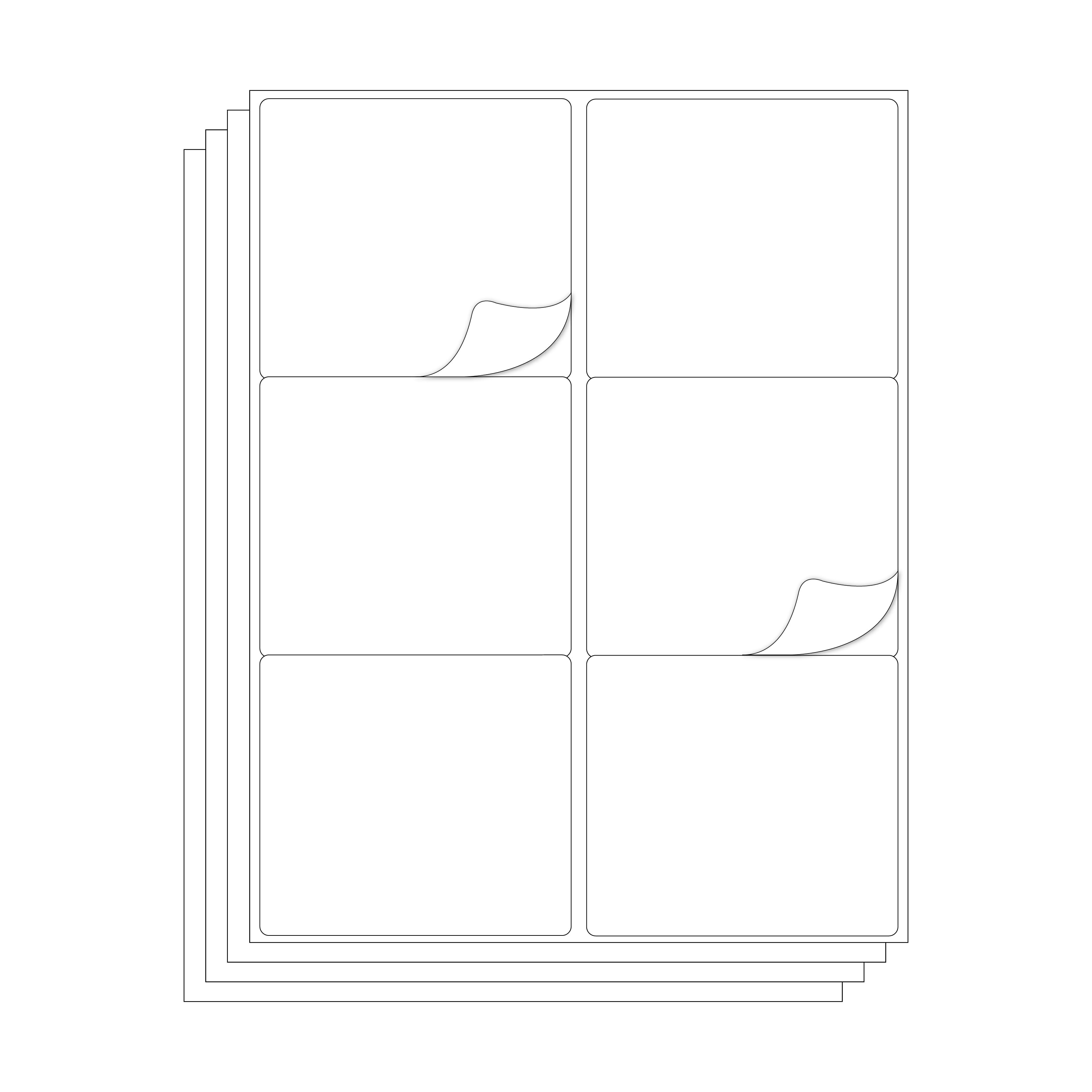 MMBM 6-Up Labels, 1000 Pages, White, 3.33 x 4 Inch, Address and All Purpose Sticker Labels for Laser or Inkjet Printers