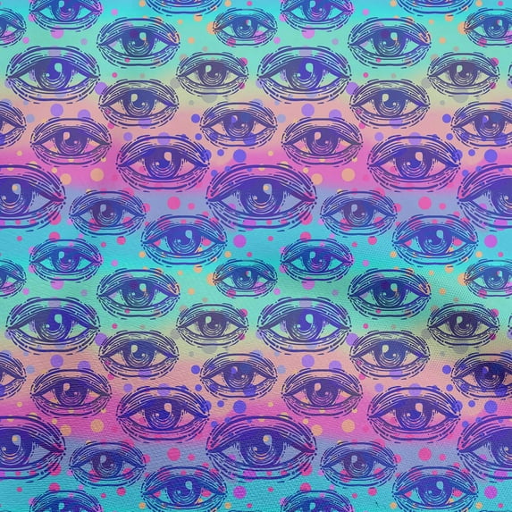 oneOone Velvet Turquoise Blue Fabric Conversational Eye Sewing Craft Projects Fabric Prints By Yard 58 Inch Wide