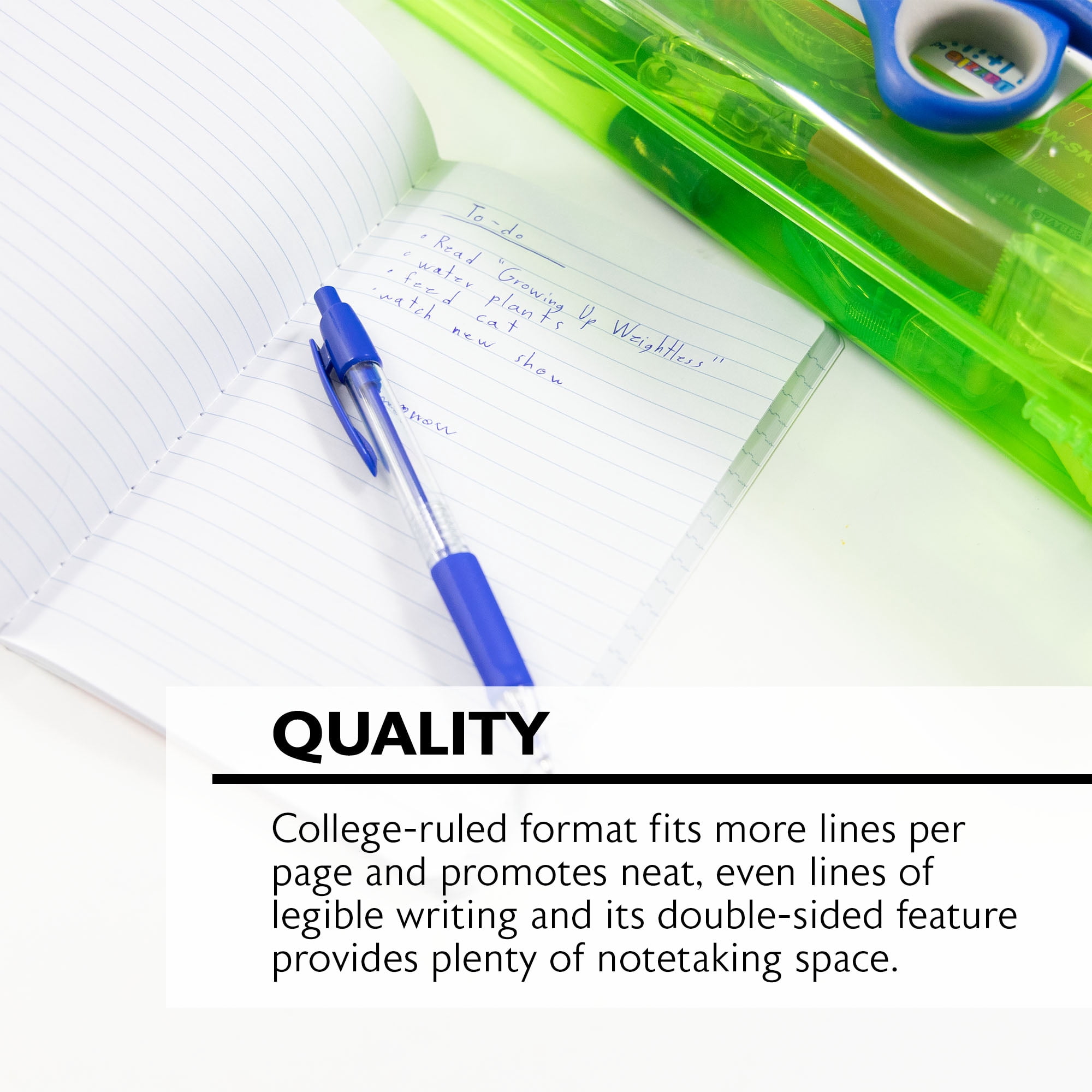 BAZIC College-Ruled Composition Book, 5" x 7", Assorted Colors, 80 Sheets, 6 Count