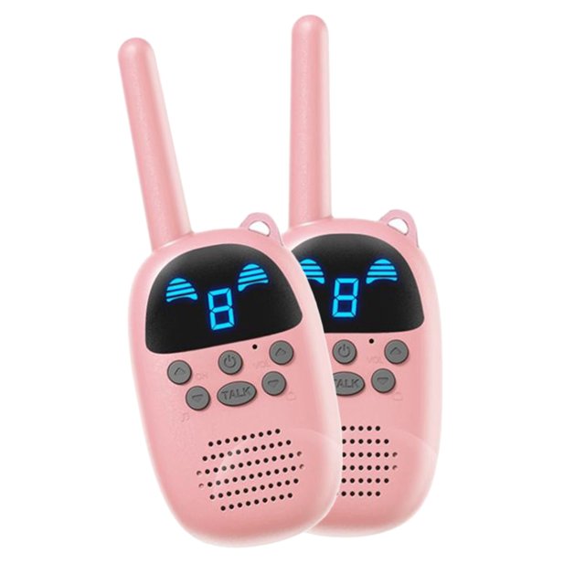 GO100 Walkie Talkie para niños, juguetes para 7-14 años niños niñas portátil 2 maneras Radios largo alcance para al aire libre juego de aventura - Rosa Rosado SM SunniMix Walkie Talkie portátil para niños