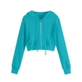 thumbnail image 2 of FRSASU Women's Lightweight Hoodies Full Zip Up Sweatshirts with Pockets Long Sleeve Thin Casual Hooded Jackets Navy, 2 of 6