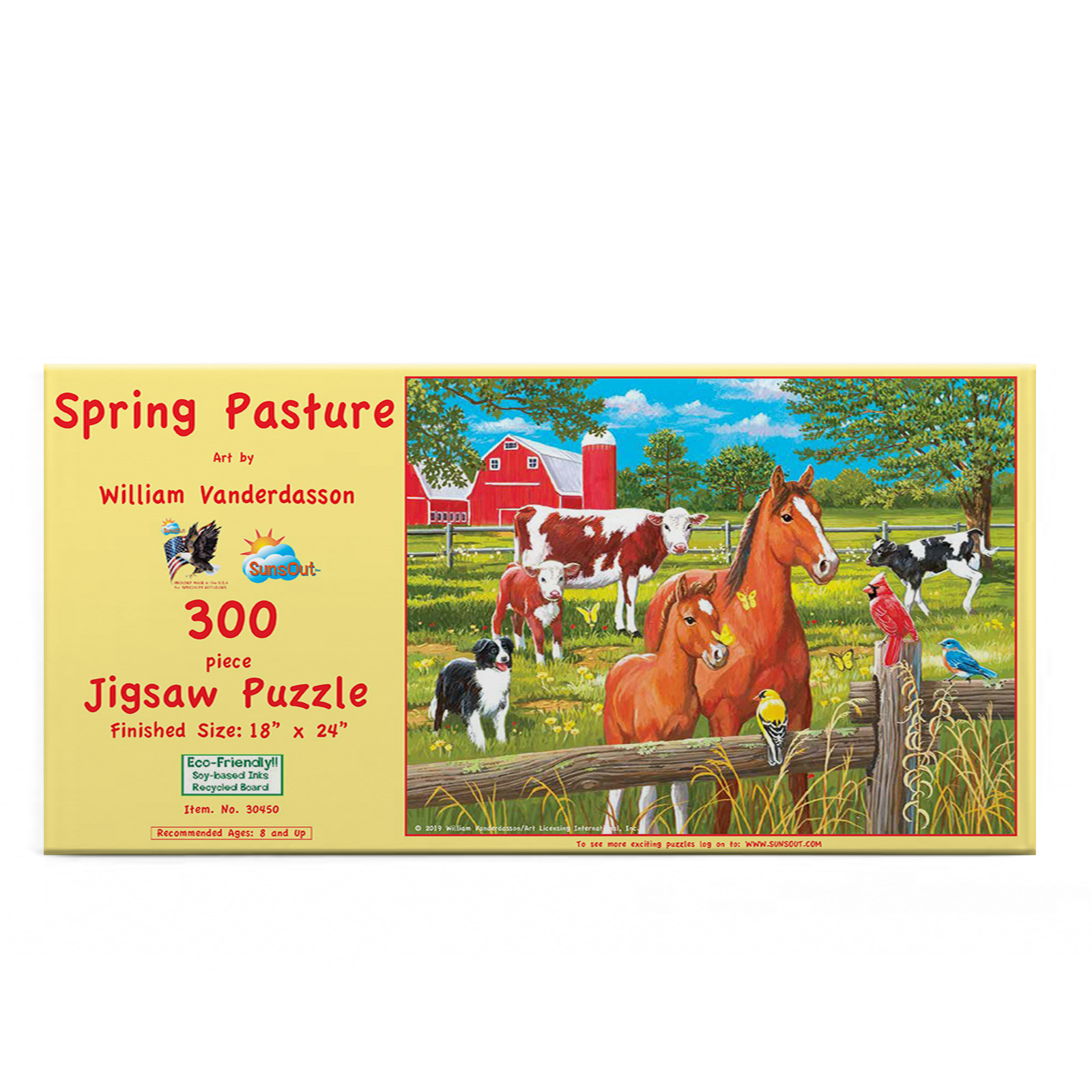 SUNSOUT INC - Spring Pasture - 300 pc Jigsaw Puzzle by Artist: William Vanderdasson - Finished Size 18" x 24" - MPN# 30450 - image 3 of 5