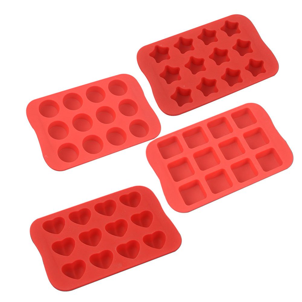 Coolmade Silicone Baking Mold, Chocolate Molds&Candy Molds Set, Tray 4in1 Silicone Molds Set