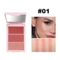 thumbnail image 1 of Blush Powder For Cheeks,3-In-1 Face Blush Highlighter Makeup Palette,Matte Pearlescent Brighten Glitter Pink Contour Palette, Nude Pink Blush for Wome, 1 of 4