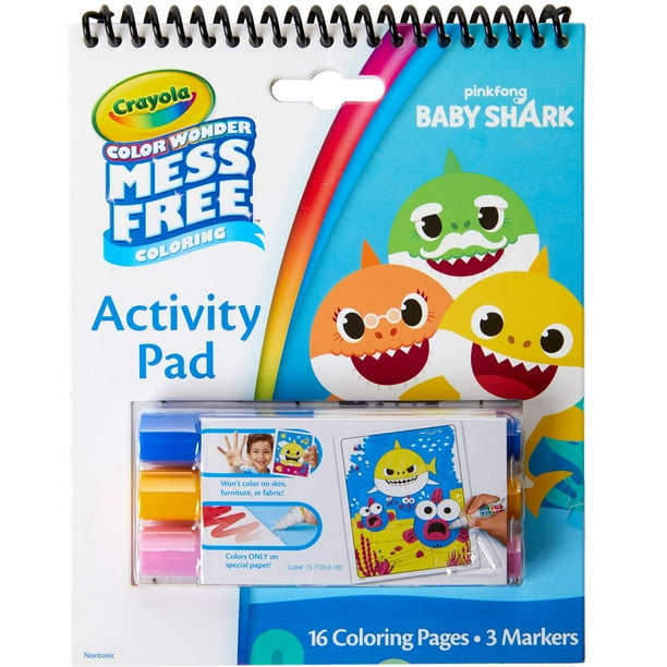 Crayola Color Wonder Baby Shark Coloring Activity Pad 16 Pages Child Unisex Walmart Com