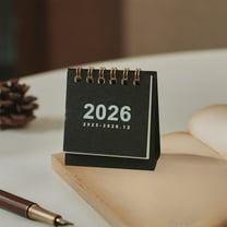 Cadorn 15 Month Mini Calendar 2025-2026, Black Desktop Organizer with Compact Size for Home Office Planning, Wall Desk Decor, Academic Year Monthly Scheduler from October 2025 to December 2026