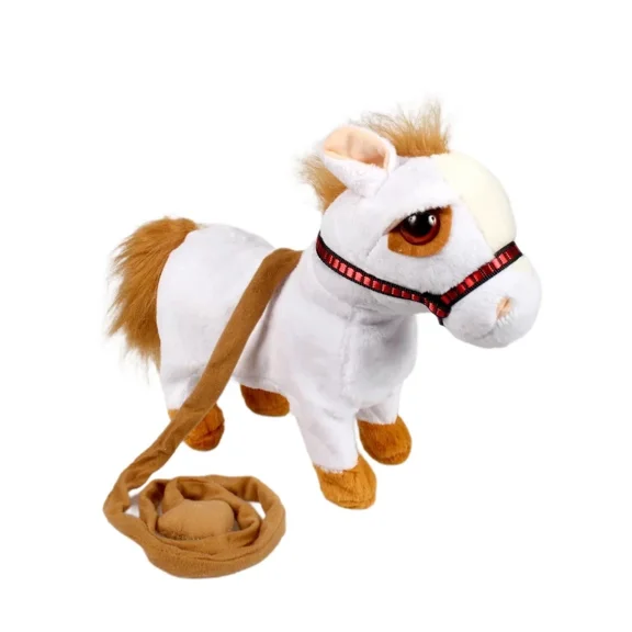 Victoria Bella Musical Plush Toy Singing and Dancing Horse 11" x 12" x 4.25" Wonderful Gift for Any Child or Adult Symbol of 2026, White