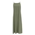 thumbnail image 4 of HJYCHN Stylish Women's Casual Split Strap Long Dress Elegant Boho Flowy Maxi with Solid Color Design for Everyday Comfort and Versatile Wear Green L, 4 of 7