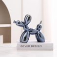 thumbnail image 1 of Addzoe 4Inch Modern Decorative Balloon Dog Figurine, Metallic Ceramic Sculpture, Contemporary Home Decor (Blue1), 1 of 1