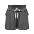 thumbnail image 3 of QATAINLAV Womens Casual Shorts Fashion High Waisted Pleated Gauze Summer Shorts Cute Comfy Beach Shorts with Pockets with Pockets Lounge Wear Gray M Ofertas Relampago de Hoy, 3 of 9