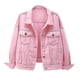thumbnail image 2 of 26-27 Women's Denim Jacket Spring Autumn Short Coat Pink Jean Jackets Casual, 2 of 5