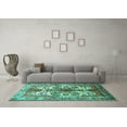 thumbnail image 3 of Ahgly Company Indoor Rectangle Persian Turquoise Blue Traditional Area Rugs, 7' x 9', 3 of 4