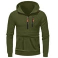 thumbnail image 6 of Men's Quarter Zip Up Hoodies Oversized Hood Sweatshirts Casual Zip Sweatshirts Fashion Long Sleeve Tops with Pockets (L, Army Green), 6 of 7