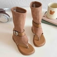 thumbnail image 4 of hopeusnice Kids Ankle Boots Hook Loop Closed Toe Warm Durable Outdoor Daily Casual Walking Footwear Brown 31, 4 of 7