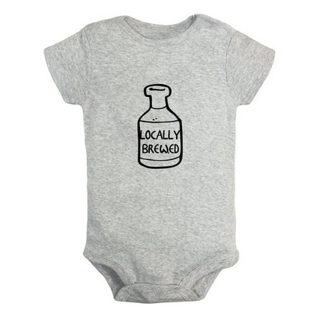 

iDzn Locally Brewed Funny Rompers For Babies Newborn Baby Unisex Bodysuits Infant Jumpsuits Toddler 0-24 Months Kids One-Piece Oufits