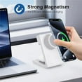 thumbnail image 2 of Foldable Wireless Charger Stand for 15/14 and Watch S8/7 Magnetic Fast Charging Dock White, 2 of 9